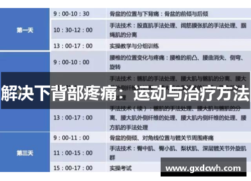 解决下背部疼痛：运动与治疗方法